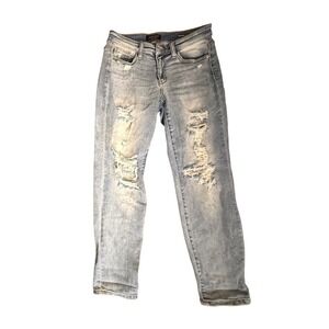 Judy Blue Boyfriend Jeans Womens 1/25 Distressed Paint Splat